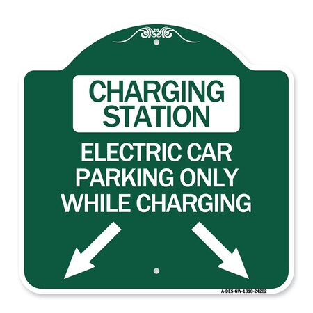 Charging Station Electric Car Parking Only While Charging with Left and Right Down Po, GW-1818-24282
